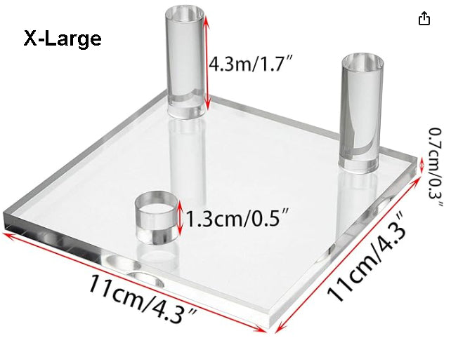 3 Peg Acrylic Specimen Stands