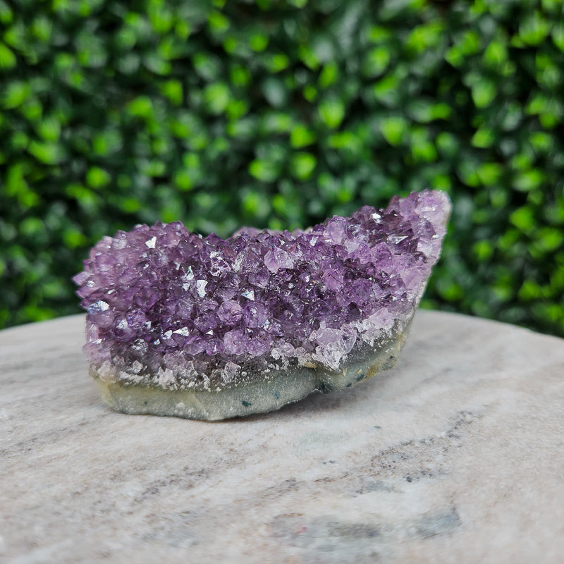 Amethyst with Calcite and Goethite Freeform